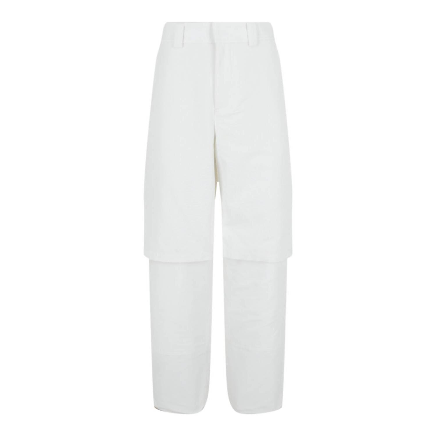 New Off-White Men's Double Layer Carpenter Pants In White